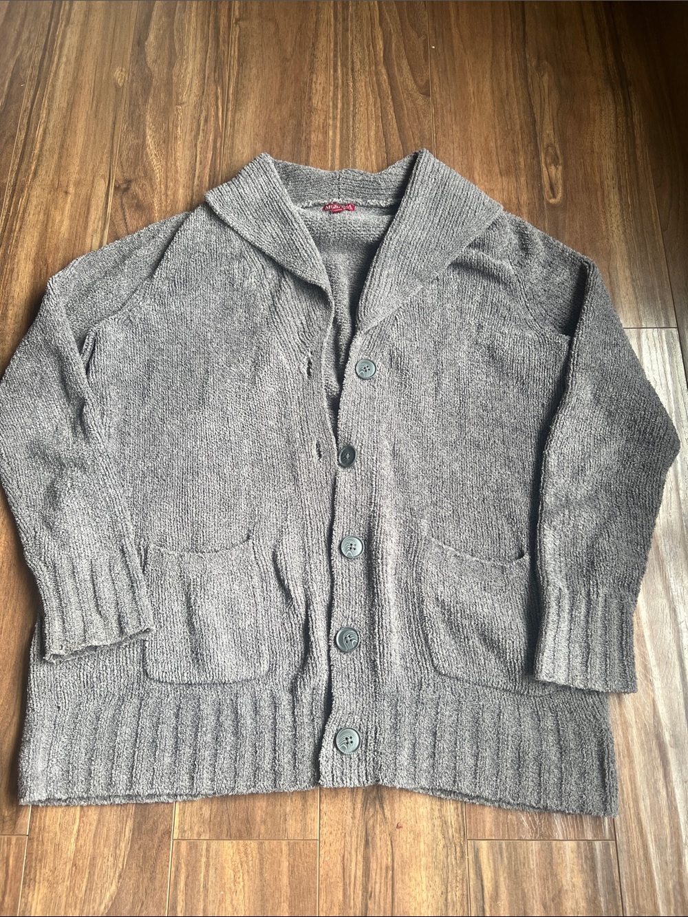 Merona Gray Shawl-Collar Button Cardigan
